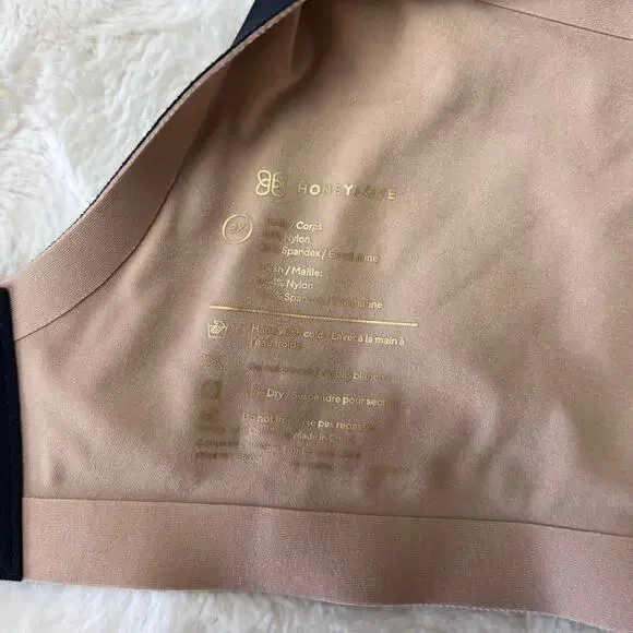 Honeylove Crossover Bra Black Mesh 3X Wireless Supportive NWOT - Picture 9 of 9